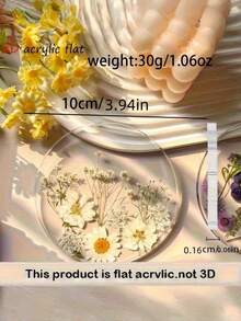 1pc 2D Acrylic Floral Pattern Coaster - Perfect For Personalized Wedding, Birthday Or Mother's Day Gift. Available In Pink, Yellow, White, Green And Brown - Floral Coasters - View 10