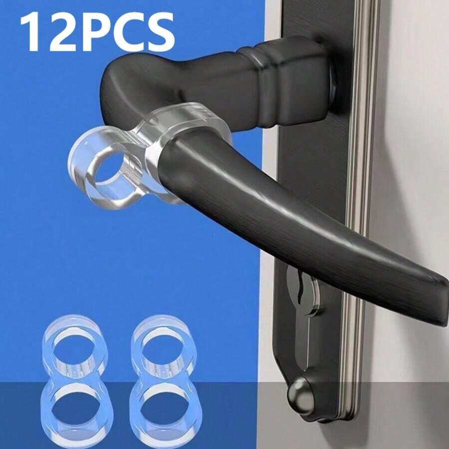 4/8/12pcs Soft & Durable Silicone Shock-Absorbing Door Stoppers, Quiet Door Buffers, Made Of PVC Material, Suitable For Home & Office Door Protection - Clear - View 1