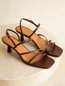 planare Giày sandal cao gót mũi vuông quai ngang màu Dopamine thời trang mới mùa hè cho nữ, sandal gót thấp màu vàng, sandal màu nâu, sandal màu vàng, sandal gót thấp mùa hè, sandal nữ thanh lịch, sandal nữ, giày gót thấp, sandal dễ thương, sandal mùa hè, giày nữ thoải mái, sandal nữ đi nghỉ mát, giày dễ thương - màu nâu - Xem 3
