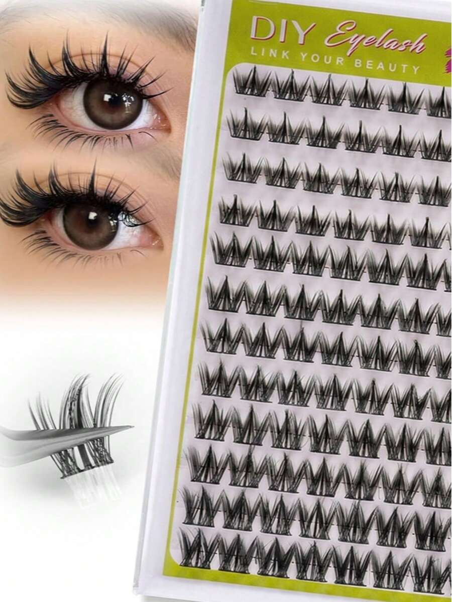 Extensiones de pestañas individuales de manga, 8-16 mm, rizadas, tenues, para cosplay, con banda superfina. - Negro - Ver 1