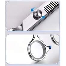 Professional Haircutting Scissors Set, Includes Scissors, Trimmers And Comb, Stainless Steel Barber Shears Suitable For Home And Salon, Precise Haircutting Tools For Men And Women Trimming, Layering And Styling - Silver - View 2