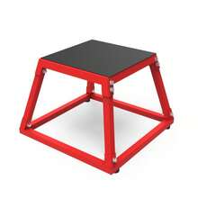 BouPower Anti-Slip Steel Plyometric Jump Box Set – Durable Step Up Platform For Home Gym Strength & Conditioning – 12/18/24/30 Inch - Red 12in - View 1