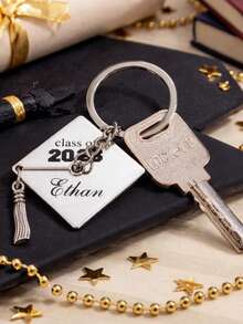 Llavero de gorro de graduación personalizado con nombre 2026, regalo de graduación, regalo premium, recuerdo de graduación - Multicolor - Ver 3