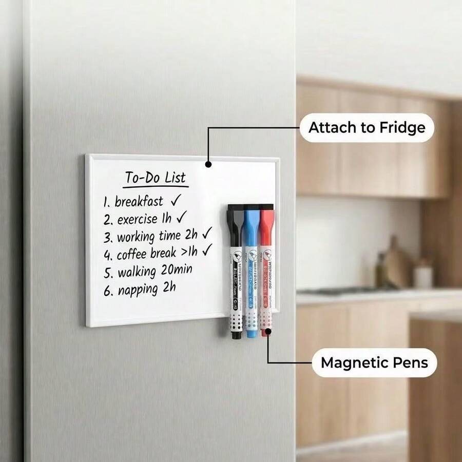 4pcs Mini White Board Set-1pc A5 Magnetic Dry Erase Board, Small Whiteboard With 3pcs Markers For Fridge, Home, Office, Back To School - 4pcs Magnetic Whiteboard Set - View 1