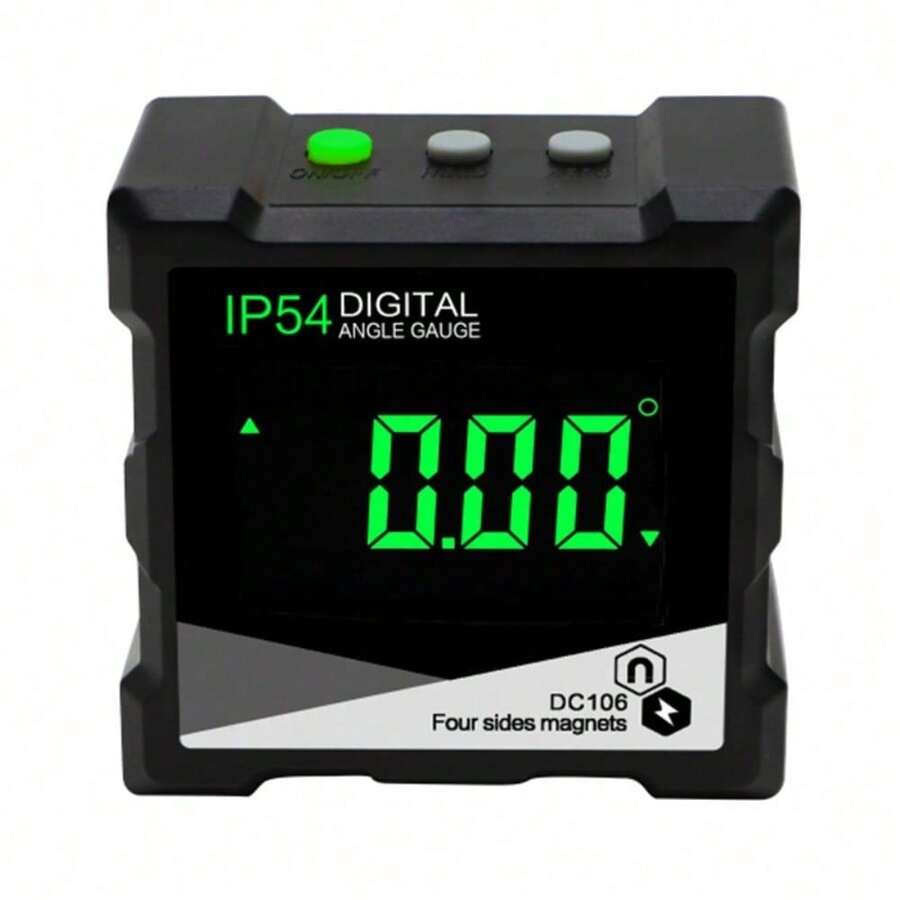 LCD Digital Angle Gauge – 4 X 90° Measurement Range, IP54 Rated, Magnetic Base For Accurate Angle Readings - Caja basculante magnética de cuatro lados, verde (BLW30) - Ver 1
