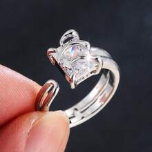 1Pc Vintage Elegant Adjustable Ring For Women, Wedding Engagement Ring Jewelry, Suitable For Parties And Daily Wear, Perfect Jewelry Gift - Gold - View 7