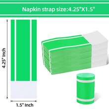 500pcs Green Napkin Rings, Self-Adhesive Cutlery Holders, Suitable For Restaurants, Home Gatherings, Outdoor, Weddings And Holidays - Green - View 8