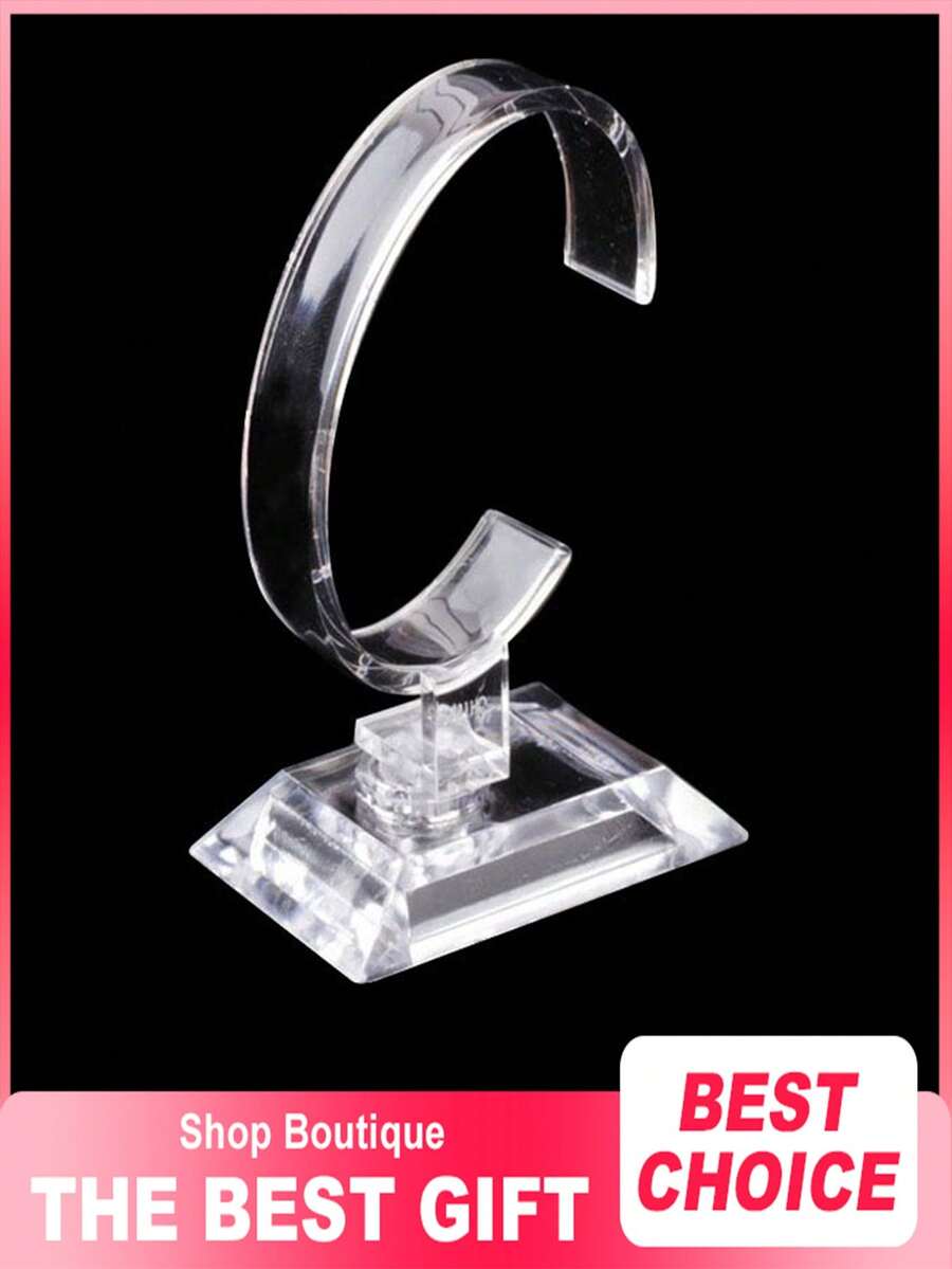 1/5Pcs Transparent Watch Display Stand-A Plastic Display Stand For Bracelets And Jewelry. Ideal For Organizing And Showcasing Watches As Well As Various Types Of Jewelry; An Exquisite Display Piece And An Essential Home Storage Accessory. - Clear - View 1