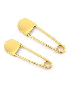 1 Large Heavy-Duty Golden Steel Safety Pin - Oversized Metal Pin, Suitable For Laundry, Interior Decoration, Quilting, Fashion Decoration - Multicolor - View 6