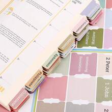 90 Pieces Pink Bible Tabs For Women, Cute Large Print Bible Bookmarks Index Tabs Study Supplies Guide Kit, Small Baptism Christian Gifts For Men Beginner Easy To Read, Gifts For Easter Mother's Day - Haze Morandi - View 3