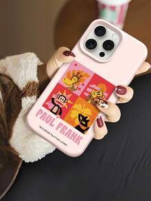 官方授權 Paul Frank 液態矽膠手機殼，全機身防震保護含鏡頭蓋，卡通長頸鹿、熊、猴子、貓、百合花、貝殼配色拼接字母圖案，新設計適用於 iPhone Xs/Xsmax/Xr/11/12/13/14/15/16/17Pro Max，適合節日禮物、通勤及日常防摔 - 彩色 - 查看 4