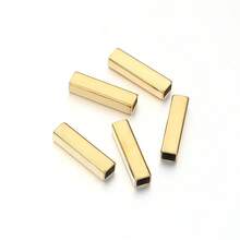 5/10pcs Stainless Steel Square Spacer Beads, Gold Square Tube Bracelet Charms, Rectangular Versatile Beads, Handmade DIY Jewelry Making Accessories - Straight Tube Beads - View 26