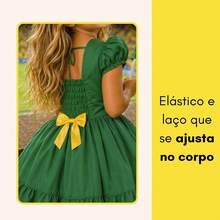 Brazilian-Themed Children's Dress For June Festivals And The World Cup, With Flag Appliqué And Bows. - 綠色 - 查看 6