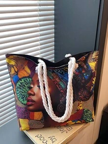 Large Capacity Handbag For Women, New Fashionable Versatile Commuter Shoulder Tote Bag - Multicolor - View 6