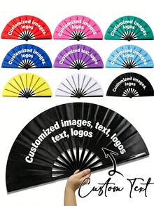 Personalized Custom Folding Fans Men/Women Rave Fan,Summer Beach Fans With Custom Text YASSS Fan,Kung Fu Tai Chi Hand Fan Black Vintage Foldable Hand - Multicolor - View 1