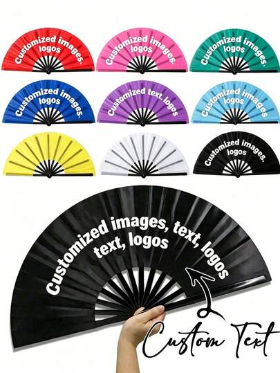 Customized Foldable Fan, Unisex Design, Carnival/Beach/Concert Accessory, Can Print "YASSS", Suitable For Kung Fu, Tai Chi, Dance, Festivals, Gifts, Home Decor, Weddings, Bachelorette Parties, Bride Parties, Black Retro Folding Hand Fan