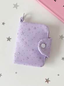 1pc Cute Star Pattern Portable Travel Coin Purse, With Zipper Pouch For Convenient Storage Of Coins, Earphones And Daily Small Items, Sweet Star Design Suitable For Women, Students And Daily Use, Also Can Be Used As A Gift - Storage Bag - View 15
