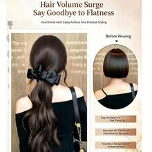 Extensión de cabello con cola de caballo rizada larga con clip de mariposa para mujer, cabello ondulado suave y en capas, realzador de volumen del cabello, accesorio de cola de caballo de cabello sintético liso - Multicolor - Ver 2