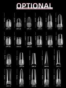 240pcs Soft Gel Nail Stickers, Semi-Matte Full Coverage Press-On Nail Stickers, Almond, Square, Coffin, French Tip Fake Nails, Thin Front Thick Back Design For Better Fit, Removable Gel Extension, Press-On Nail Art Supplies, Suitable For Girls & Women DIY Manicure - Clear - View 2