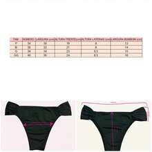 Thong Bikini Panties Simple Elegant Casual Draped Colorful - Rust Brown - View 3