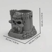 Hộp đựng bút hình đầu lâu in 3D, sản phẩm mới nhất, quà tặng thủ công. - Xám - Xem 8