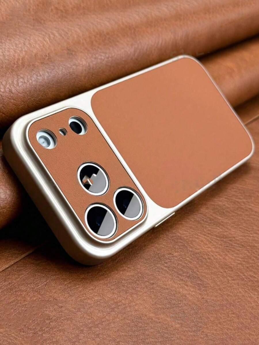 Noul model de lux, modernizat, se transformă instantaneu într-o carcasă de telefon retro portocalie din seria 17, compatibilă cu 17Air 16 15 14 13 Pro Max 17Pro 17Promax, carcasă rigidă cu fereastră mare, rezistentă la căderi ale camerei, cu margini moi - Maro - Vizualizare 1