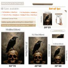 1 pieza Póster de pintura al óleo estilo Dark Academia con cuervo y calavera, decoración gótica vintage, obra de arte misteriosa y sombría con temática de Halloween, adecuado para sala de estar, dormitorio, dormitorio estudiantil, apartamento, oficina, baño, cocina, comedor, sala de juegos, biblioteca, estudio y decoración de fiesta de Halloween, regalo perfecto para amantes del arte oscuro, decoración del hogar - Multicolor - Ver 5