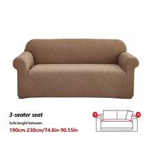 Premium Minimalist Jacquard Sofa Cover, Soft & Skin-Friendly, 360° Full Coverage Elastic Sofa Slipcover With Foam Fixing Strips For Enhanced Non-Slip, Machine Washable - Camel - View 11