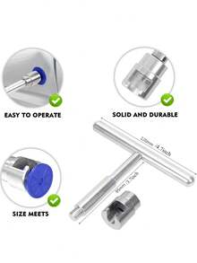 Bộ dụng cụ sửa chữa vết lõm xe hơi (37 chi tiết), bao gồm 1 tay cầm chữ T màu bạc và 36 miếng kéo vết lõm màu xanh dương, giá cả phải chăng, chắc chắn và bền bỉ, chất lượng công nghiệp, dụng cụ kéo vết lõm, dụng cụ sửa chữa vết lõm và va chạm xe hơi, có thể sửa chữa hoàn hảo thân xe. - A - Xem 3