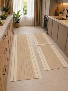Cotton Rug Set, 3 Pieces, Thick And Soft. 2 Rugs + 1 Runner. Machine Washable! - Krem - View 3