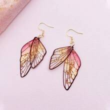 1 Đôi bông tai hình cánh bướm bằng nhựa tối giản thời trang, trang sức hình cánh bướm thủ công, bông tai vàng cỡ lớn, quà tặng sinh nhật và ngày Valentine. - A - Xem 3