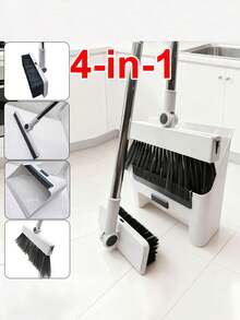 4 In 1 Dustpan And Brush Set, Broom, Kitchen Cleaning Tools, Broom And Dustpan With Comb, Suitable For Home, Kitchen, Room, Office,. Cleaning Supplies, Cleaning Tools - A - View 5