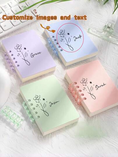 [Customized] A7 Spiral Notebook - Macaron Color Series, 86 Thick Pages, Portable Pocket Size, Elastic Closure, Minimalist Design, Suitable For Office, School, Travel And Holiday Gifts (Teacher's Day, Thanksgiving, Father's Day, Mother's Day), Learning Supplies | Diary | Spiral Loose-Leaf Notepad