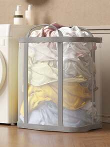 Multifunctional Foldable Mesh Laundry Drying Basket With Handle, Portable Storage Bag, Space-Saving Clothes Organizer Basket, Suitable For Laundry Room, Bedroom, Bathroom, Travel, Dorm, RV, Balcony, Yard And Other Home Use, Large Capacity Rectangular Drying Rack, Perfect For Storing Underwear, Socks, Towels, Toys And Small Items, Available In 4 Colors - Multicolor - View 6