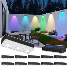 Solar Fence Lights 12 Pack,Solar Deck Lights Waterproof Led With 12 Modes RGB Color GlowColor Changing For Fenc,Yard,Garden,Patio,Backyard,Railing,Deck,Porchaily&Holiday Decorations(12Pack) - 12PCS - View 1