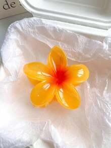 4pcs/1pc 7. 5cm/2. 95in Hibiscus Flower Jelly Color Hair Clips, White/Yellow/Pink/Blue, Lightweight Plastic Bathroom Hair Accessories, Suitable For Daily Outing, Casual, Party, Commute, Beach Holiday, Ponytail, Bun, Face Washing, Makeup, Outfit Matching Fashion Claw Clips Winter Hair Clutch Summer Vavay Holiday Essential - 多色 3 - 查看 3