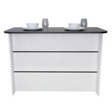 Fend Kitchen Bar, Wenge And White, Virtual Furniture - Black and White - View 7