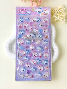 3D Cartoon Stickers For Kids, Popular Embossed Stickers, Durable Material, Sophisticated Design, Self-Adhesive Waterproof Decorative Stickers, Texture Effect And Complete Decorative Atmosphere, Mixed Color Design, Asymmetrical Shape, Waterproof Decorative Stickers, Suitable For DIY Decoration And Student Crafts. - Multicolor - View 4