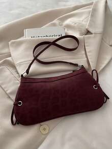 Hevel, nuevo bolso de mano/bolso de hombro plegable con diseño de estampado de leopardo y color contrastante. Adecuado para salidas, compras, trabajo, fiestas, viajes cortos. Color: Rojo vino. Bolsos para mujer - Rojo - Ver 9