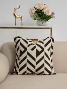Retro NeutralArrow Pattern Pillow Cover, Woven Tufted Geometric Decorative Cushion Slip, Soft Accent Pillow Protector For Couch Bed Office Indoor Aesthetic Home Decoration, Single Sold, Without Pillow Inner Filler - Multicolor - View 14