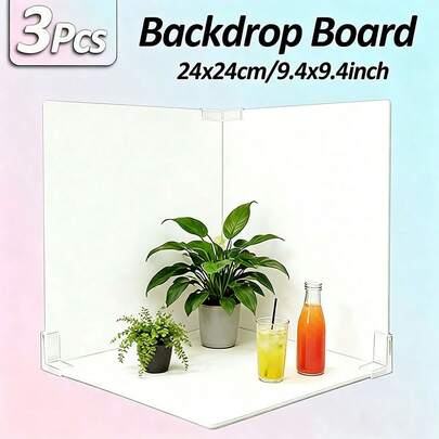 3pcs Photo Backdrop Board 24x24cm Waterproof Solid Color Photography Background Boards Still Life Food Jewelry Cosmetics Manicure Photo Props