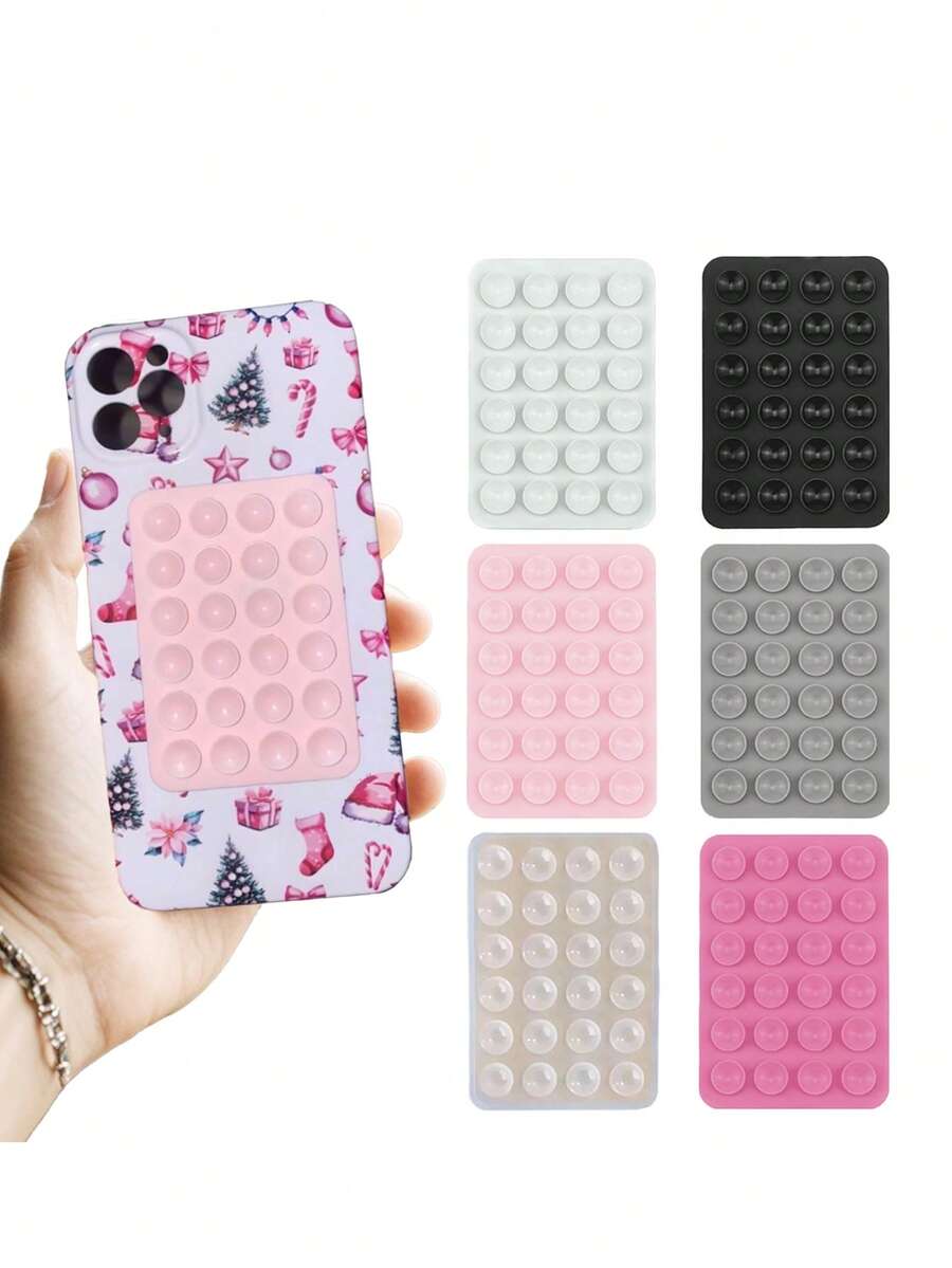 Funda de teléfono con ventosa de silicona, soporte de teléfono con ventosa, soporte de teléfono adhesivo, ventosa, accesorios de teléfono, adecuado para teléfonos de mujeres, proporciona una solución de fijación conveniente para colocar varios artículos en la vida diaria
