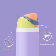Insulated Stainless Steel Water Bottle With Straw For Sports And Travel,24oz, Foggy  (Black) - 黑色 - 查看 2