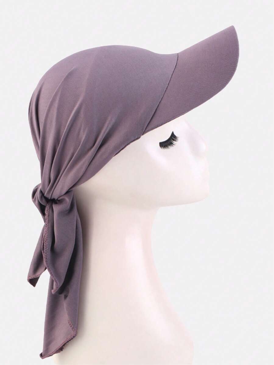 1pc Women's Visor Scarf Hat, Tie-Up Baseball Cap, Ribbon Sun Hat, Suitable For Daily Use,Beach,Travel
