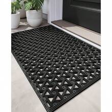 Front Door Mat Outside Entrance Rubber Welcome Floor Mats, Doormat Heavy Duty Non Slip, Dirt Trapper Waterproof Exterior Entry Mats For Patio Entryway Drainage,Home Decor - màu đen - Xem 10