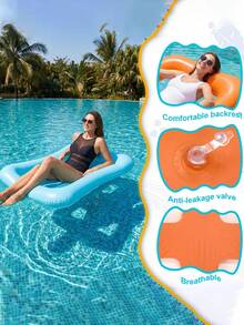 Inflatable Swimming Pool Lounger, Ergonomic Comfortable Water Floating Mat, Durable PVC Material Adult Pool Lake Backyard Outdoor Party Floats - Multicolor - View 6