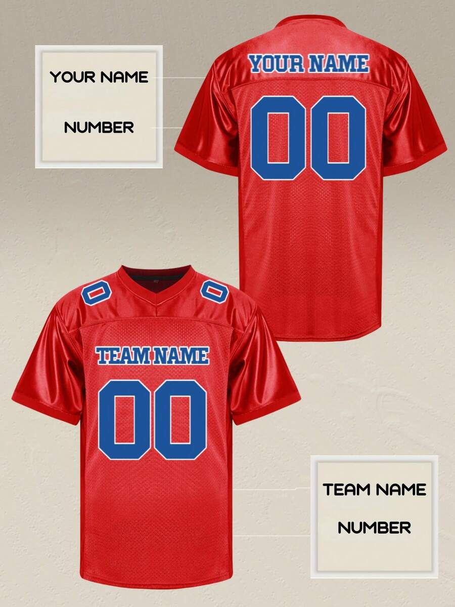 Personalized Team Spirit Soccer Jersey - Custom Printed Mesh Sports Shirt, Loose Fit Athletic T-Shirt, Unisex Casual Training Top