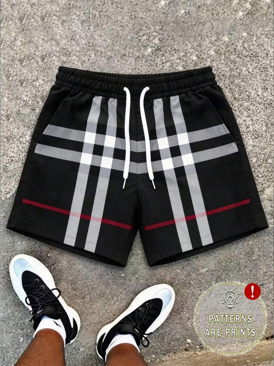 Men's Statement Print Shorts Fashion Designer Patterned Casual Daily Wear Shorts - 彩色 - 查看 1