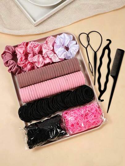 776pcs Girls' Multicolor Scrunchies, Women's Hair Ties Non-Damaging Hair Styling Tools, Cute Princess Hair Accessories, Elastic Hair Bands, Minimalist Hair Decorations For Daily Use And Back To School