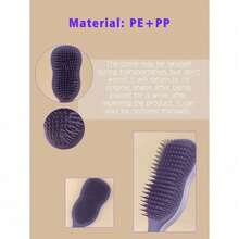 1pc Natural Smooth Hair Brush, Scalp Care Massage Brush With Anti-Slip Handle, Suitable For Curly, Straight, Dry Or Wet Hair - 多色-3 - 查看 5